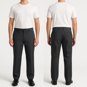 Dockers Pants Men 36x32 Dark Gray Straight Fit Cotton Blend Casual Trousers